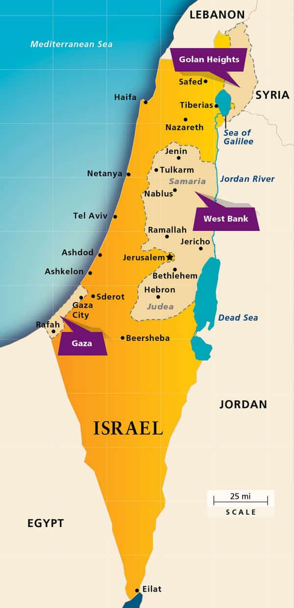 Map of Israel today